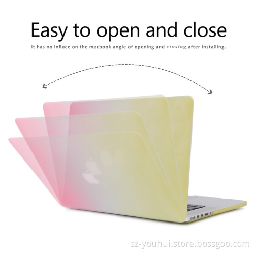 Hot sales Ultra thin for macbook retina 13/15 inch rainbow case durable plastic matt smart cover case